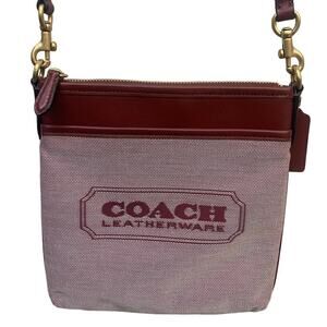 Coach Badge Jacquard Knit Crossbody‎ in Wine
